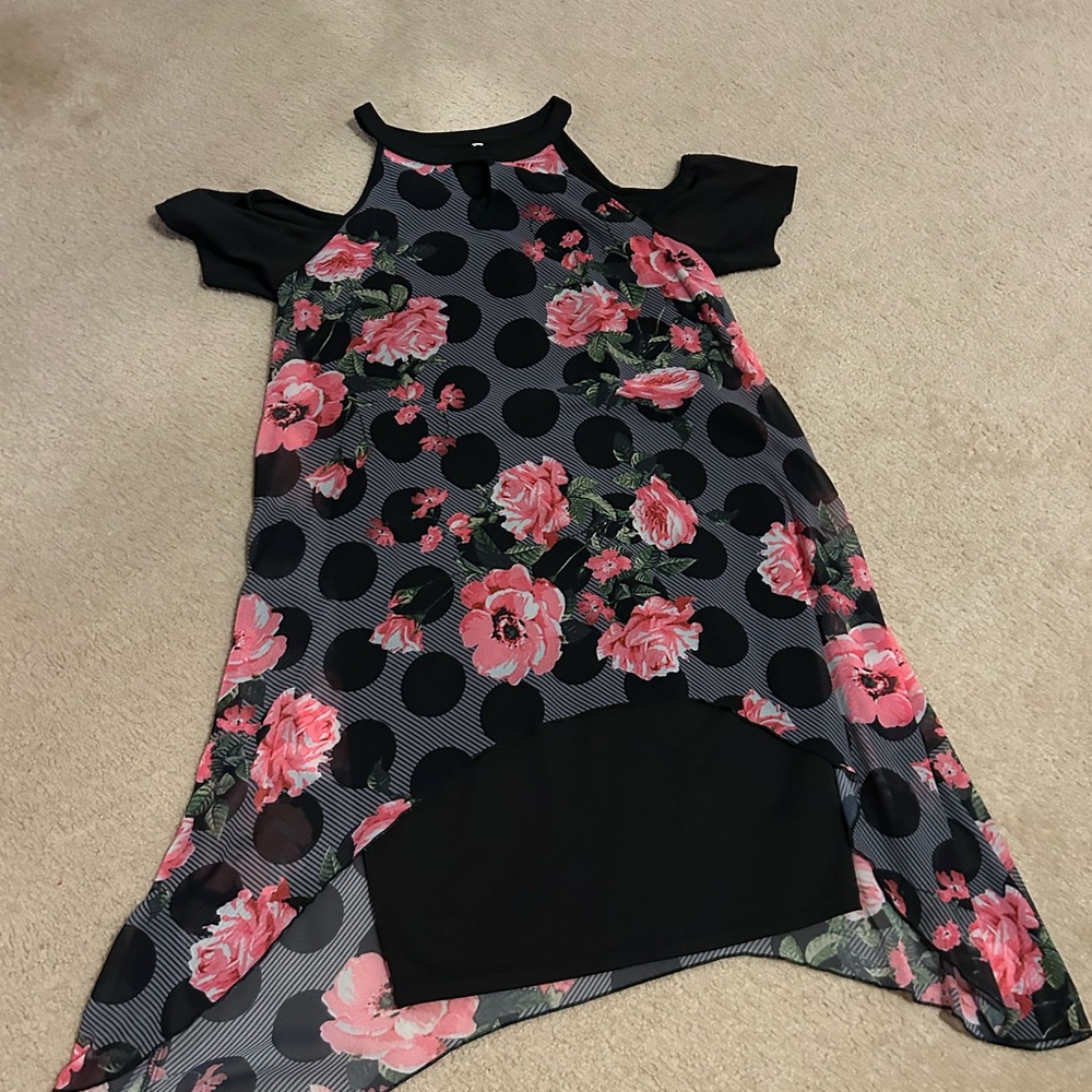 Floral Black and Pink Dress